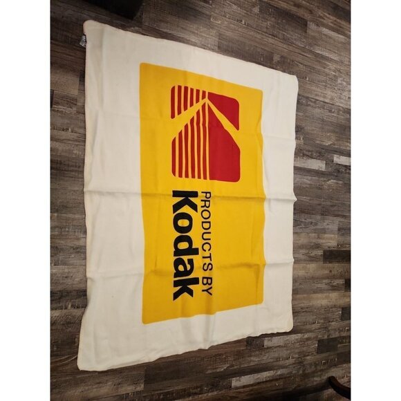 Kodak Film Vintage Blanket  Square Logo 58x44  Excellent - Picture 1 of 7